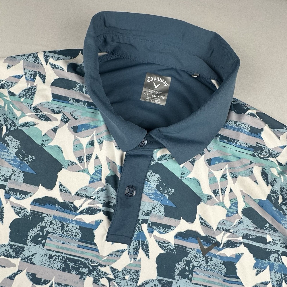 Callaway Men's XLT Abstract Art Print Short Sleeve Performance Golf Polo AOP